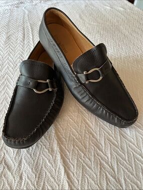 Black Leather Bit Loafers for Men - Classic Slip-On Dress Loafers